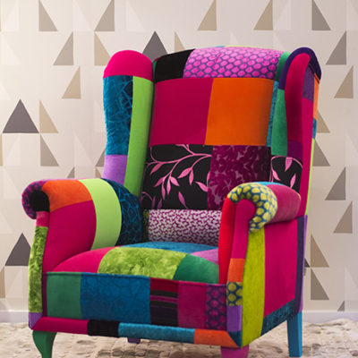 armchairs, juicy colors, furniture, patchwork